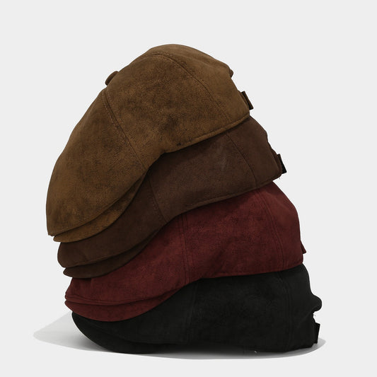 Boina gatsby de ante en 4 colores: café claro, café, burdeos y negro - MillennialsXY