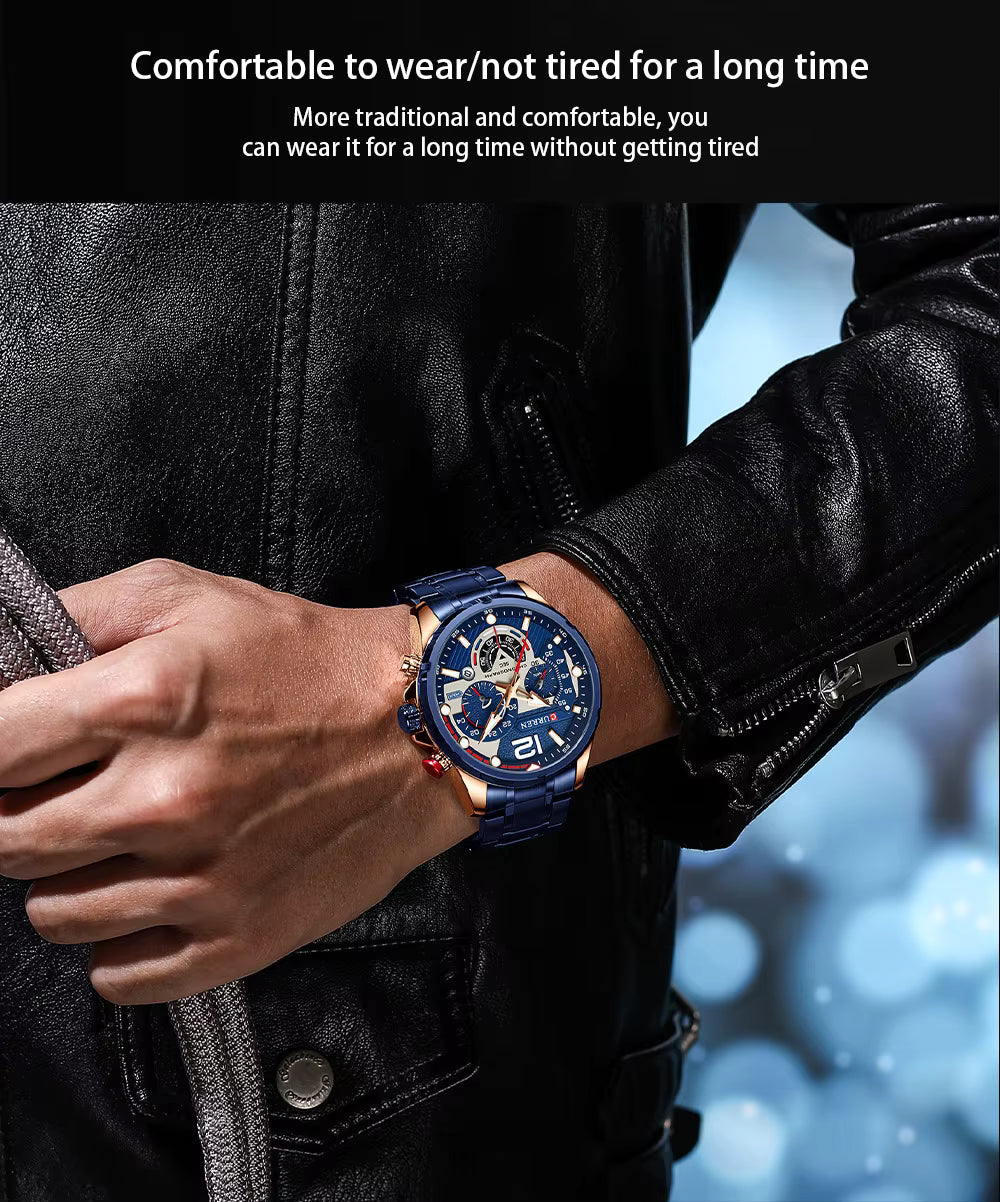 Reloj Curren 8395 para Hombre — Cuarzo + Acero Inoxidable (3ATM)