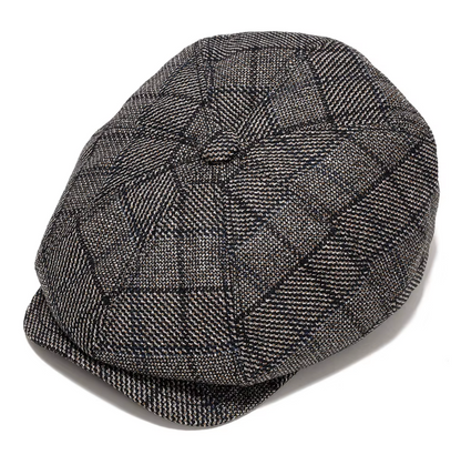 Boina gatsby cuadros de lana - tweed gris - MillennialsXY