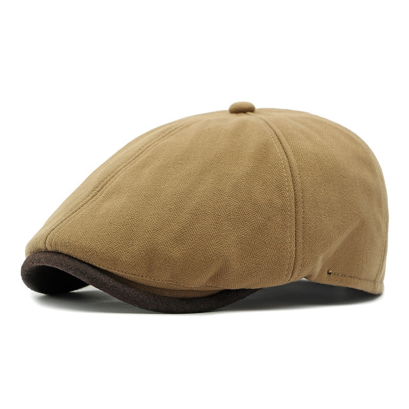 Boina gatsby algodón khaki - newsboy 8 paneles vista lateral - MillennialsXY