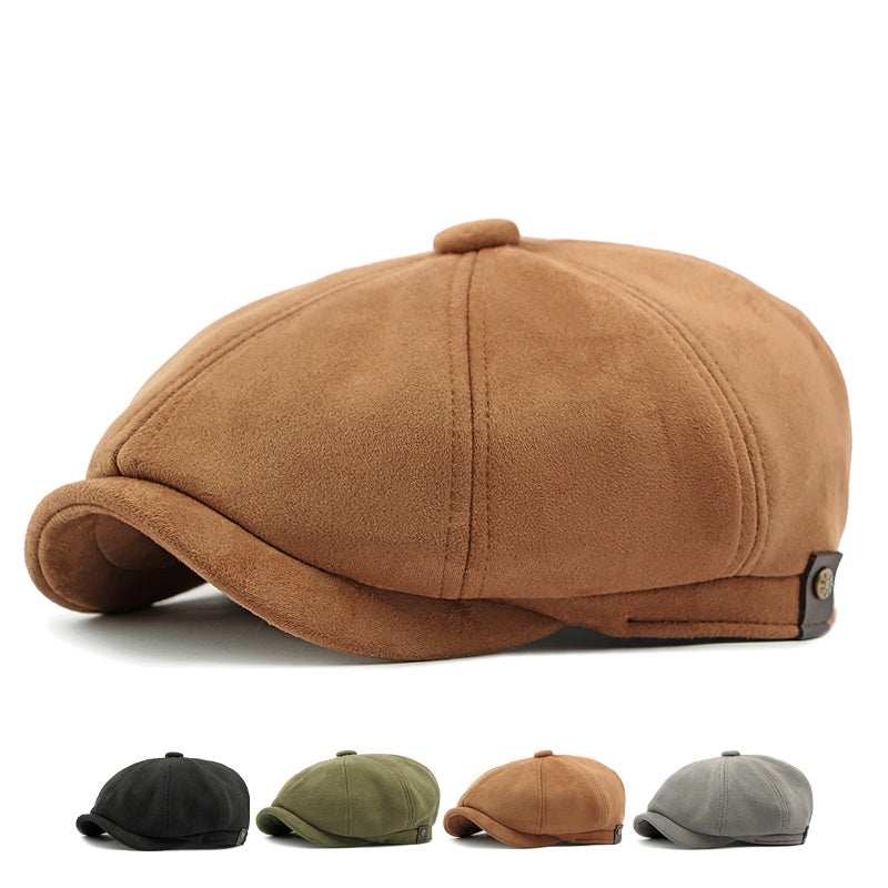 Boina gatsby ante khaki con los 4 colores disponibles - newsboy de gamuza 8 paneles - MillennialsXY
