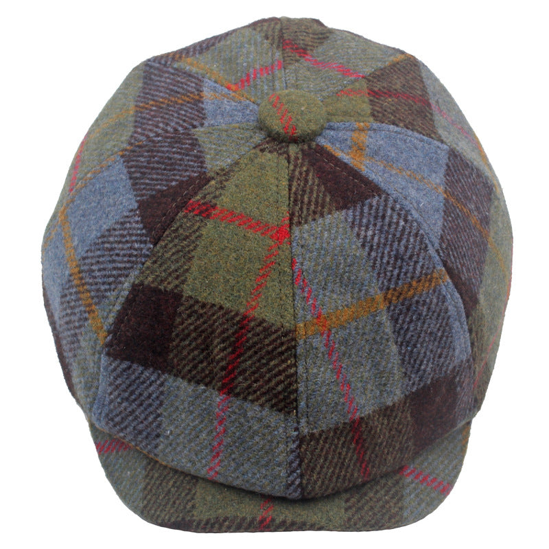 Boina gatsby mix color verde - vista superior 8 paneles - MillennialsXY