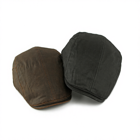 Boina plana wax ajustable en colores café y negro - algodón encerado - MillennialsXY