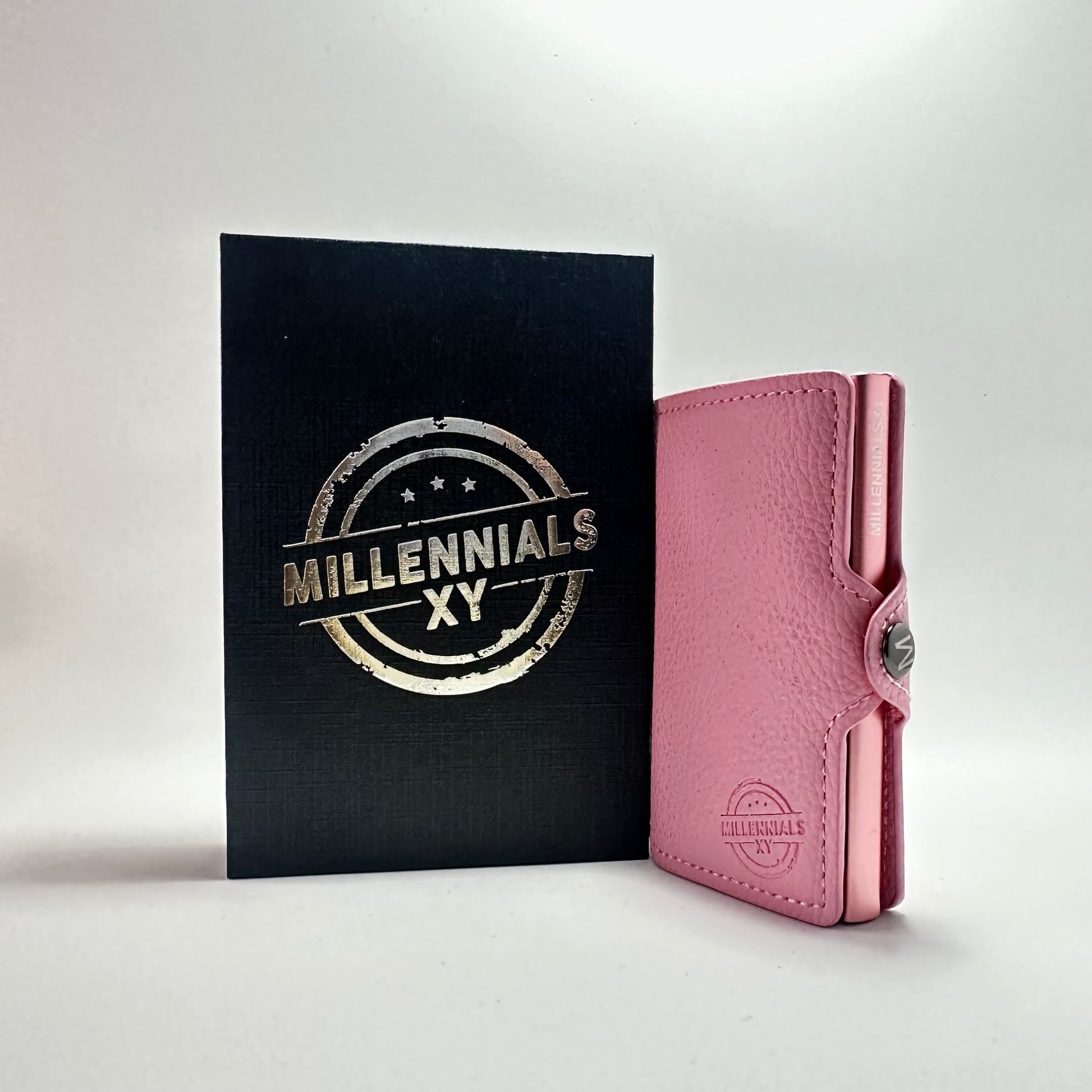 Tarjetero con caja de pie Rosado